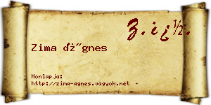 Zima Ágnes névjegykártya